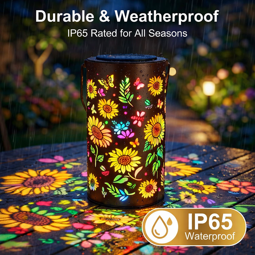 🔥Colorful Sunflower Glow Solar Garden Lantern