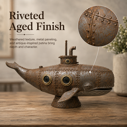 🎉🇺🇸 Limited Edition! 🔥 Only 30 Available! 🐳Vintage Mechanical Whale Sculpture