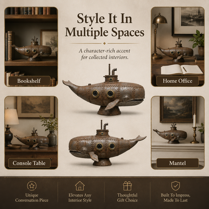 🎉🇺🇸 Limited Edition! 🔥 Only 30 Available! 🐳Vintage Mechanical Whale Sculpture