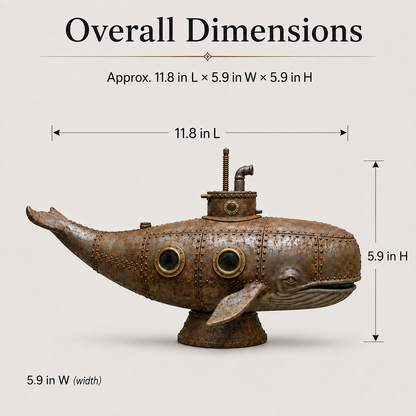 🎉🇺🇸 Limited Edition! 🔥 Only 30 Available! 🐳Vintage Mechanical Whale Sculpture