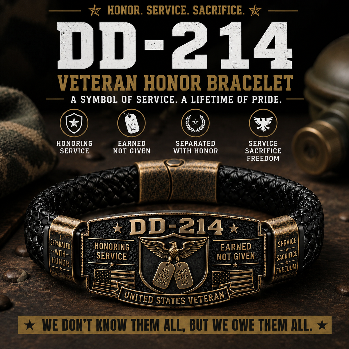 DD-214 Veteran Honor Bracelet