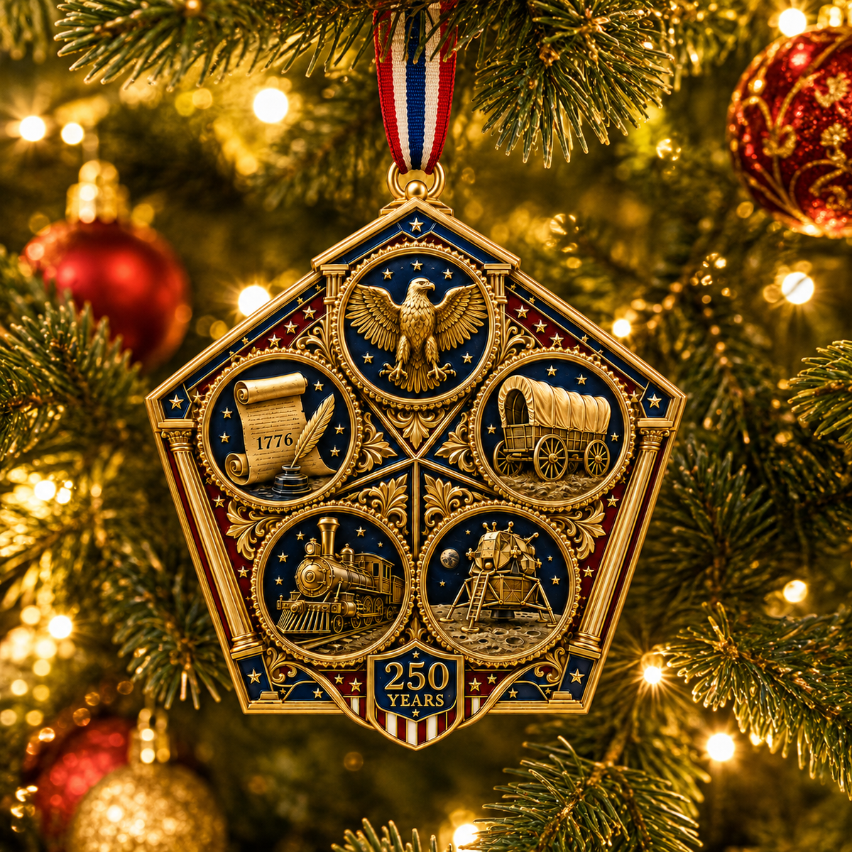 🎉🇺🇸Limited Edition 🔥 2026 America 250th Anniversary Heritage Journey Christmas Ornament 🇺🇸🎄✨