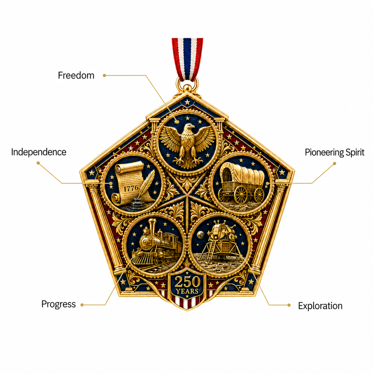 🎉🇺🇸Limited Edition 🔥 2026 America 250th Anniversary Heritage Journey Christmas Ornament 🇺🇸🎄✨