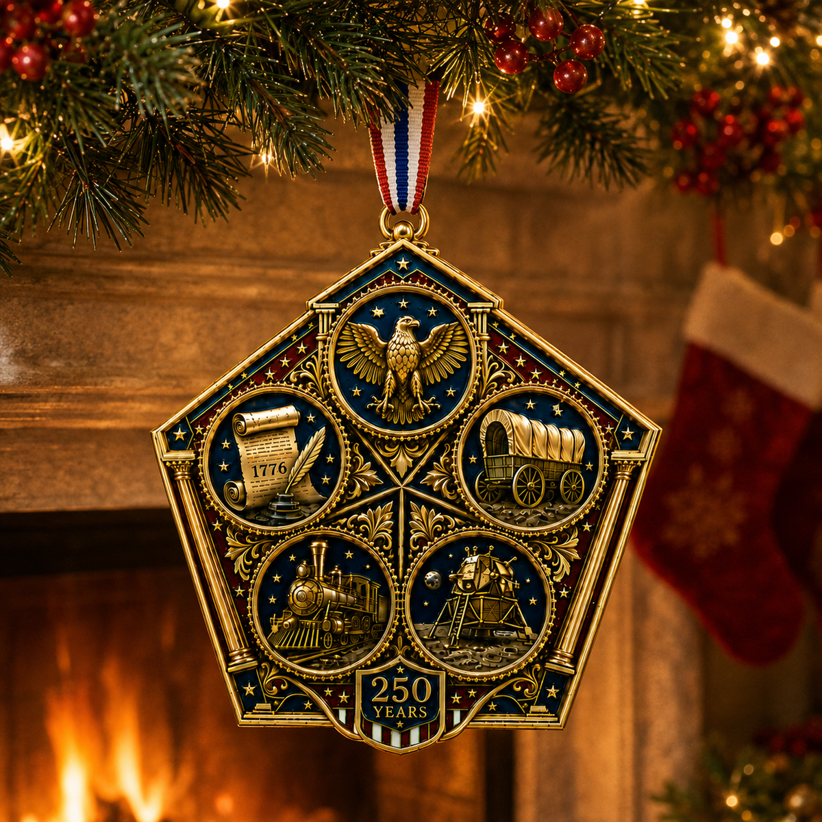 🎉🇺🇸Limited Edition 🔥 2026 America 250th Anniversary Heritage Journey Christmas Ornament 🇺🇸🎄✨