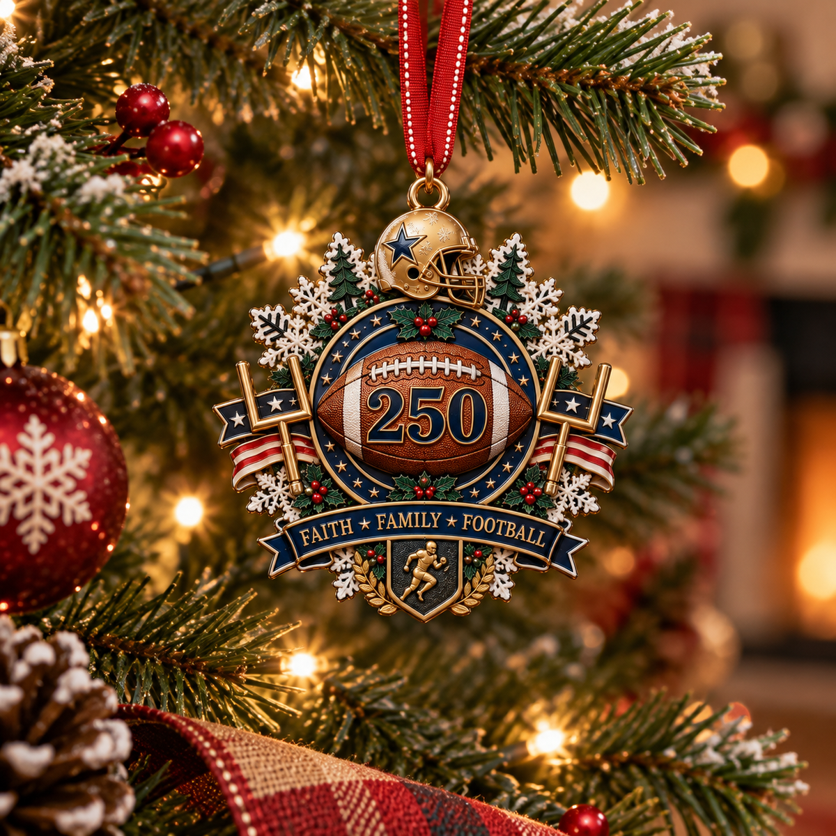 🎉🇺🇸 Limited Edition! 🔥 250th Anniversary Sports Heritage Christmas Ornaments – Keepsake Gifts for Sports Fans 🎄