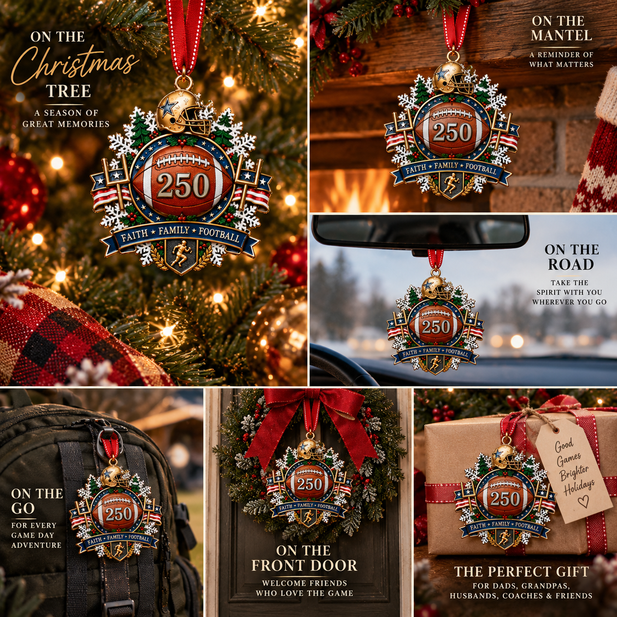 🎉🇺🇸 Limited Edition! 🔥 250th Anniversary Sports Heritage Christmas Ornaments – Keepsake Gifts for Sports Fans 🎄