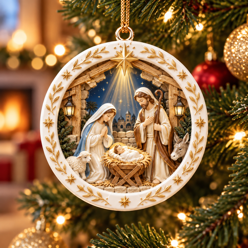 🎉🇺🇸 Limited Edition!🎄✨ Nativity Christmas Ornament