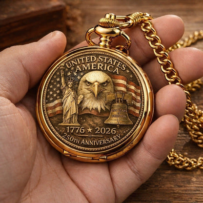 🎉🇺🇸 Limited Edition!🔥🔥 America 250th Anniversary Commemorative Pocket Watch — 1776-2026
