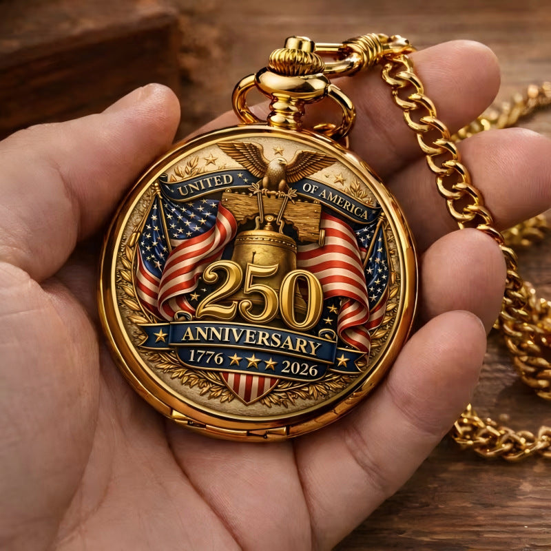 🎉🇺🇸 Limited Edition!🔥🔥 America 250th Anniversary Commemorative Pocket Watch — 1776-2026