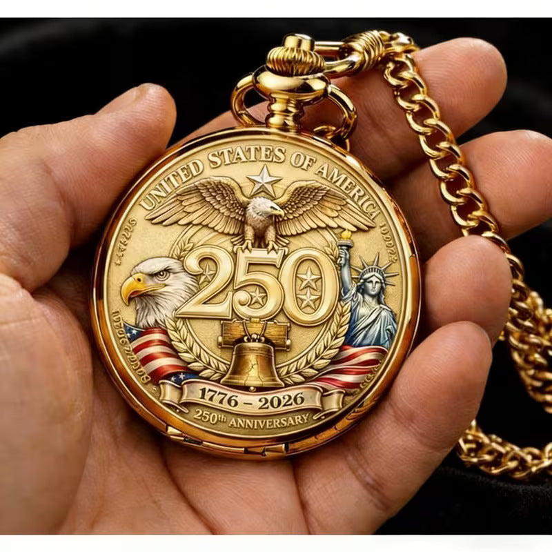 🎉🇺🇸 Limited Edition!🔥🔥 America 250th Anniversary Commemorative Pocket Watch — 1776-2026