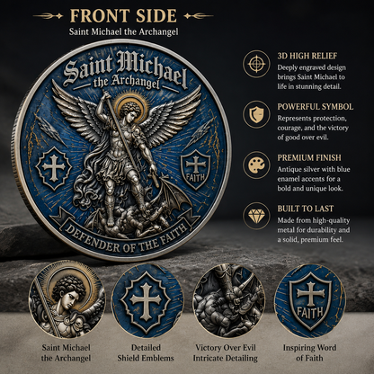 🎉🇺🇸 Limited Edition! 🔥 Only 250 Available! 🌟Saint Michael Archangel Challenge Coin
