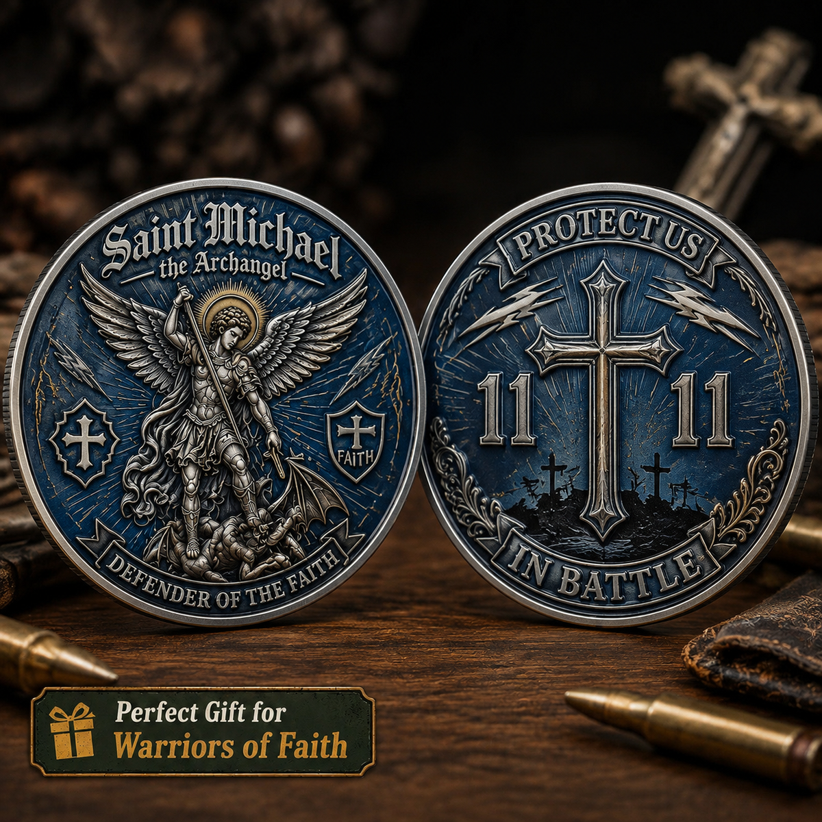 🎉🇺🇸 Limited Edition! 🔥 Only 250 Available! 🌟Saint Michael Archangel Challenge Coin
