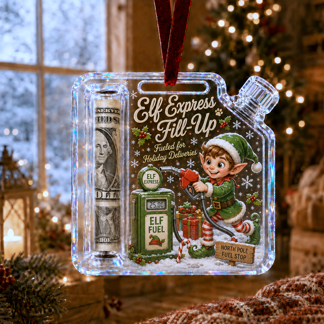 🎉🇺🇸 Limited Edition! 🔥Last 100pcs✨-🎄Christmas Fuel-Up Cash Gift Ornament