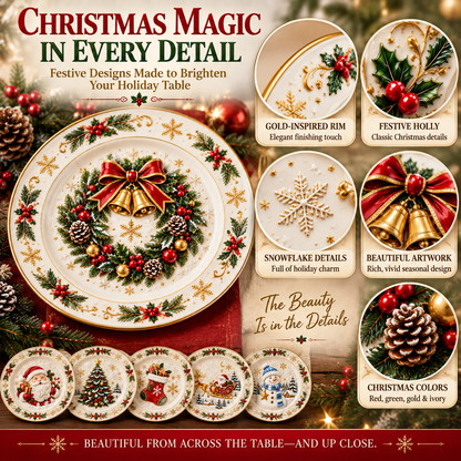 🎅Christmas Dinner Plate Collection – 6 Festive Holiday Designs