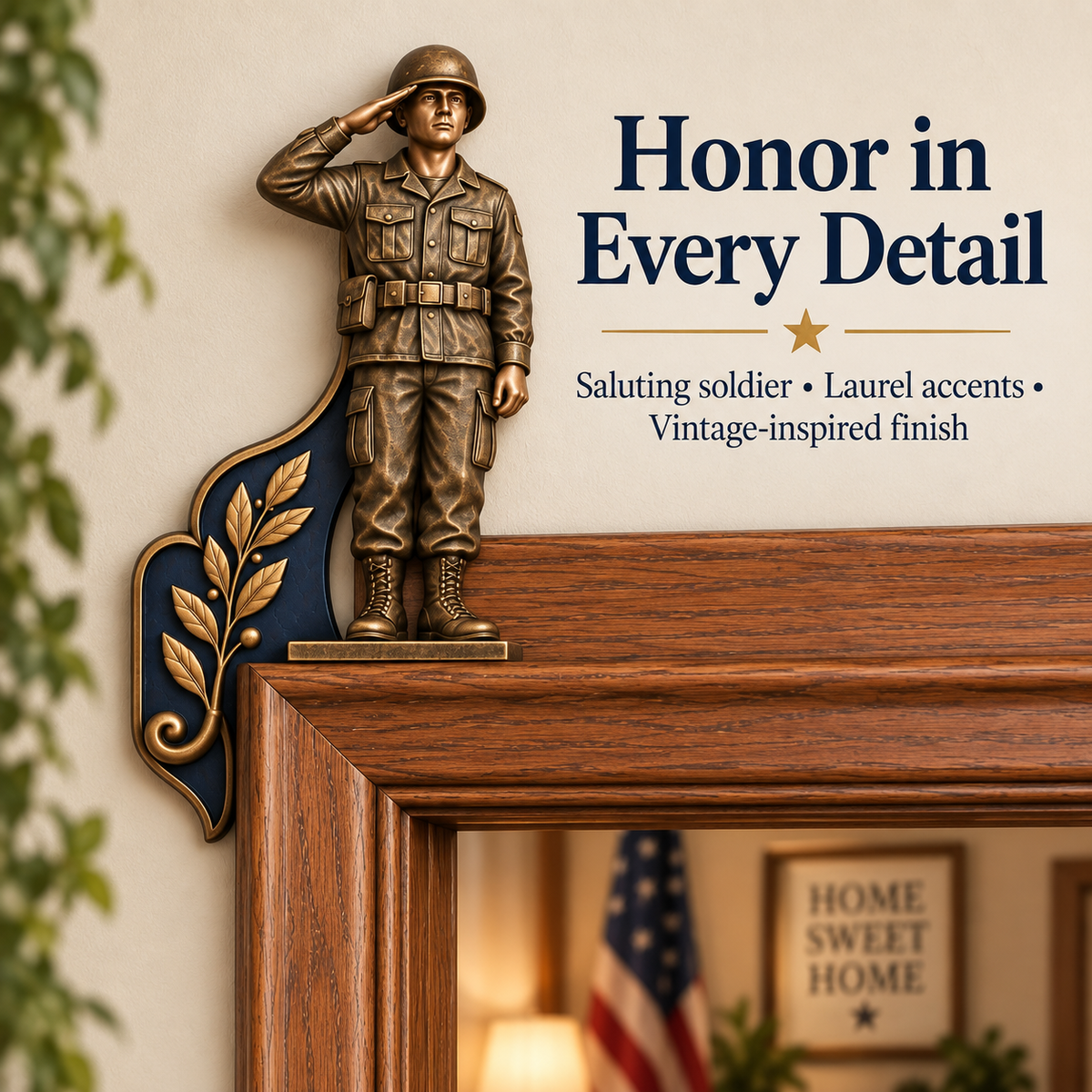 🎉🇺🇸 Limited Edition!🎖️✨ "A Veteran Lives Here" – Proudly Served 3-Piece Door Frame Decor Set