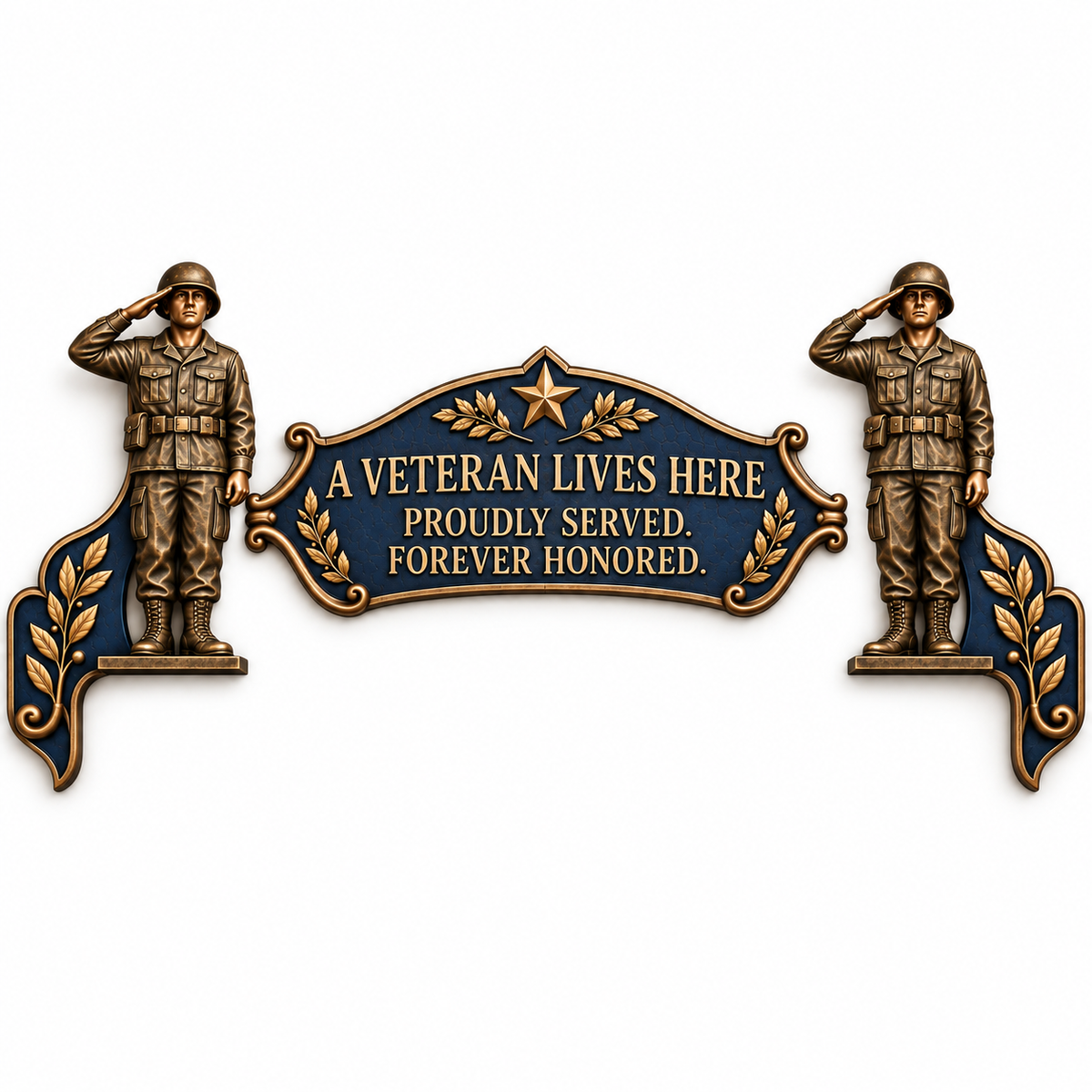 🎉🇺🇸 Limited Edition!🎖️✨ "A Veteran Lives Here" – Proudly Served 3-Piece Door Frame Decor Set
