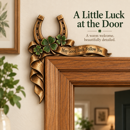 🍀 Vintage "May Good Luck Follow You" Horseshoe Door Corner Decor