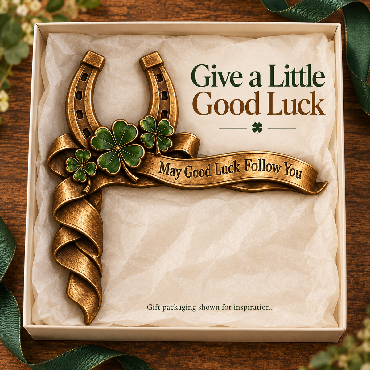 🍀 Vintage "May Good Luck Follow You" Horseshoe Door Corner Decor