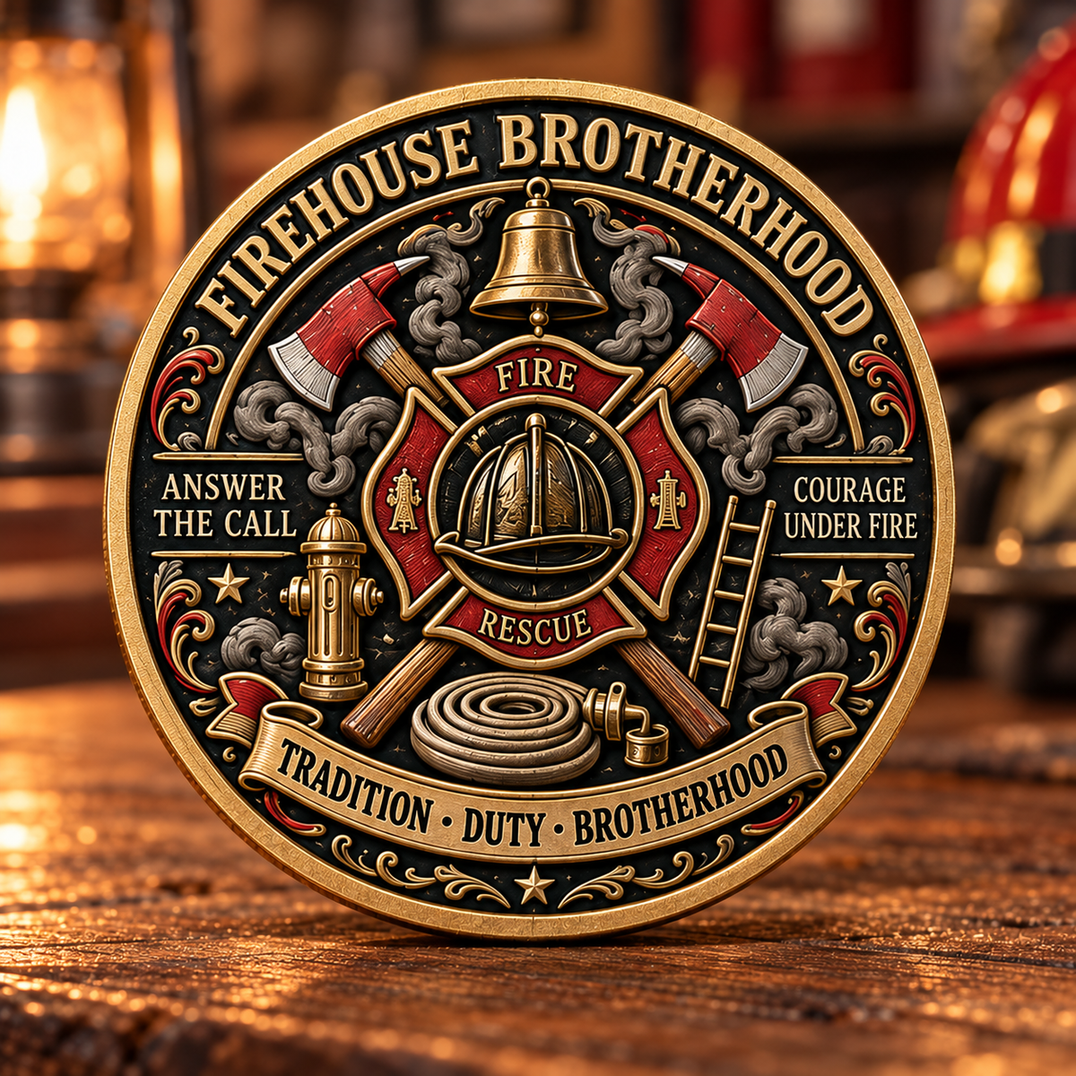 🔥 Smoke Eater Old School Firefighter Challenge Coin