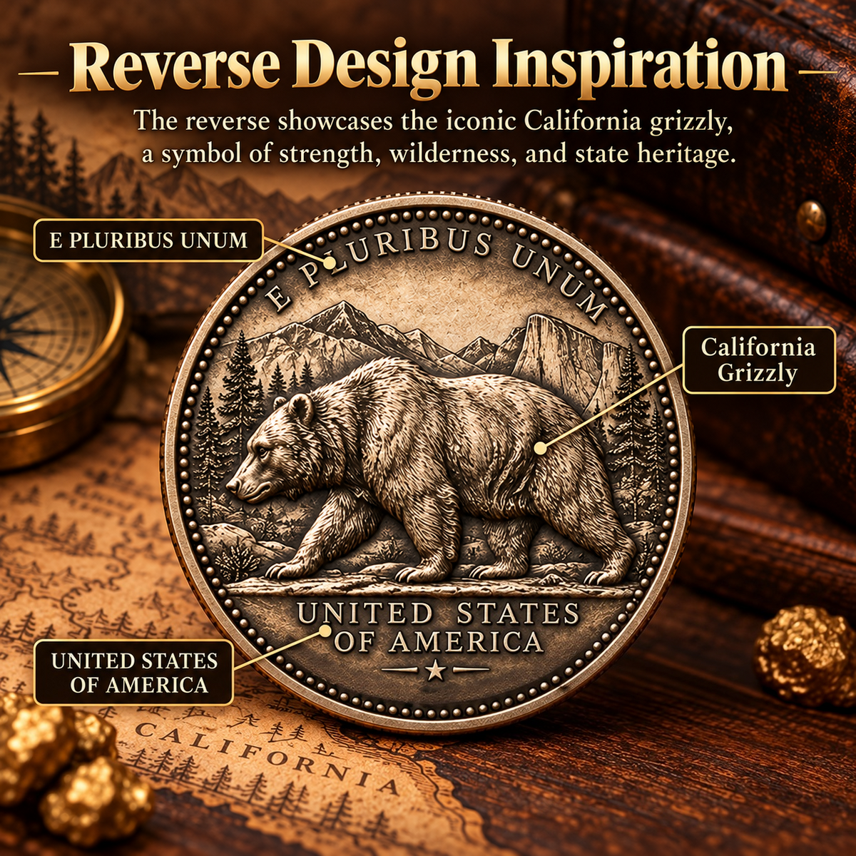 🇺🇸Own a Piece of California's History⛏️California Gold Rush Heritage Commemorative Coin