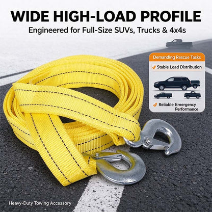 Car Tow Strap - 4m Length, 5-Ton Double-Layer Thick Off-Road Towing Recovery Strap 🚗