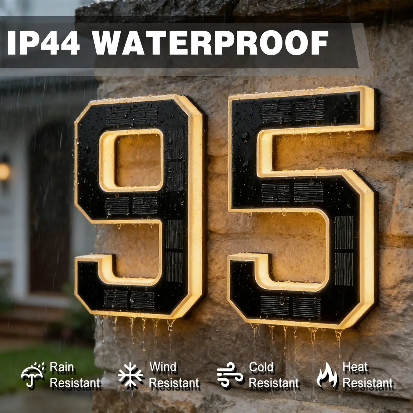 Never Miss a Delivery Again – Solar LED House Numbers (Waterproof & Auto-Illuminated at Night)