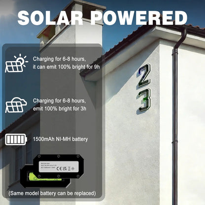 Never Miss a Delivery Again – Solar LED House Numbers (Waterproof & Auto-Illuminated at Night)