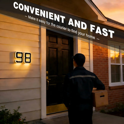 Never Miss a Delivery Again – Solar LED House Numbers (Waterproof & Auto-Illuminated at Night)