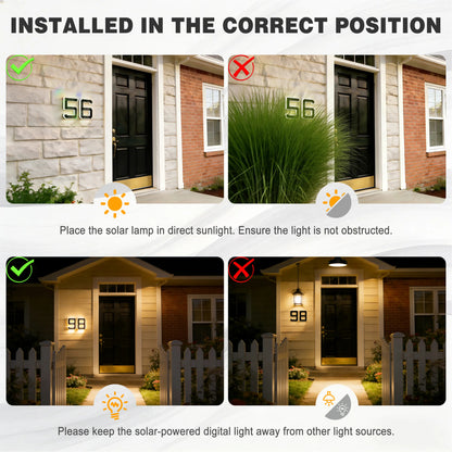 Never Miss a Delivery Again – Solar LED House Numbers (Waterproof & Auto-Illuminated at Night)