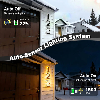 Never Miss a Delivery Again – Solar LED House Numbers (Waterproof & Auto-Illuminated at Night)