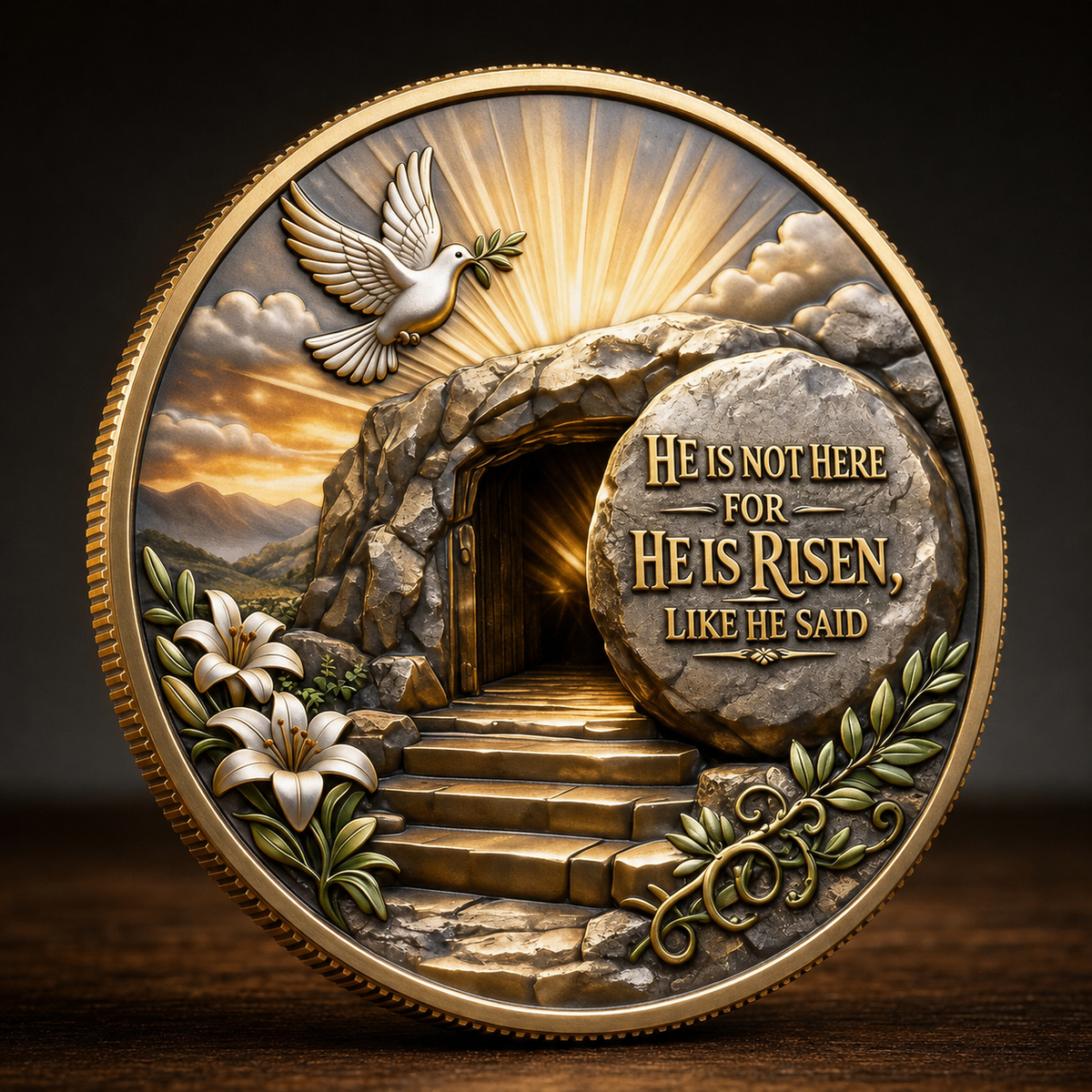 🎉🇺🇸 Limited Edition! 🔥 Only 250 Available! ✝️“No Greater Love” Resurrection Coin – Christian Faith Keepsake