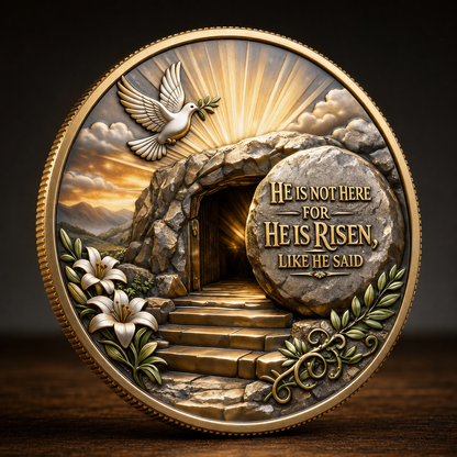 🎉🇺🇸 Limited Edition! 🔥 Only 250 Available! ✝️“No Greater Love” Resurrection Coin – Christian Faith Keepsake