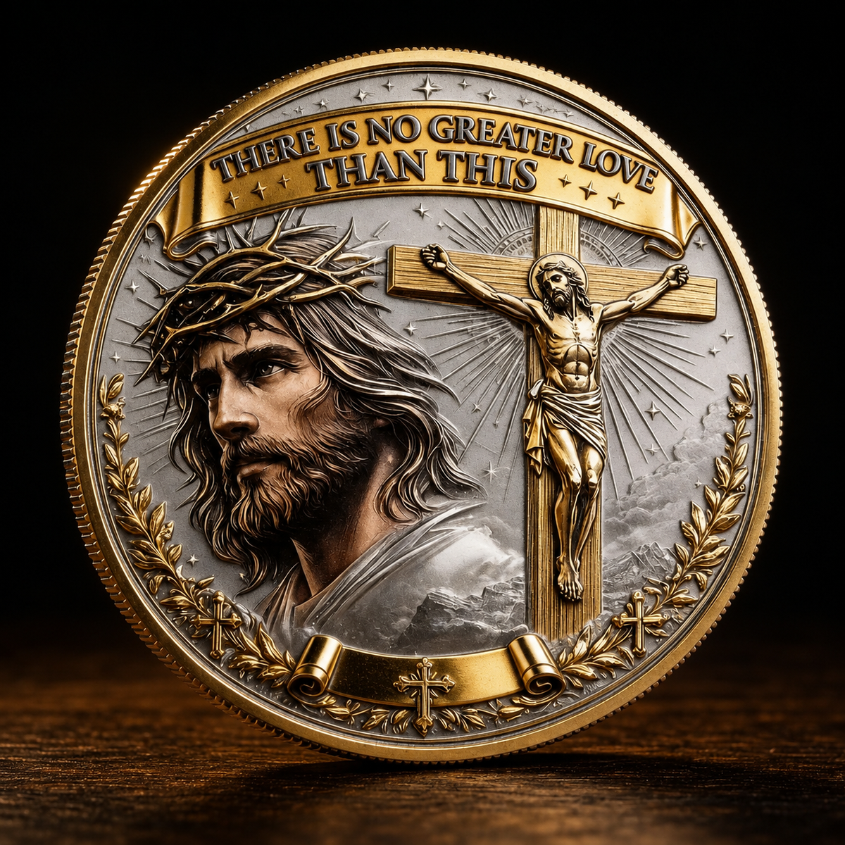 🎉🇺🇸 Limited Edition! 🔥 Only 250 Available! ✝️“No Greater Love” Resurrection Coin – Christian Faith Keepsake