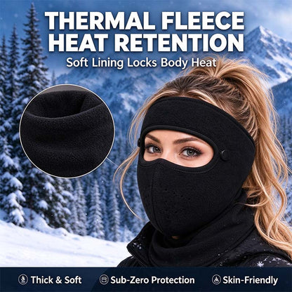 ✨Winter Face Mask with Detachable Goggles, Windproof Thermal Fleece Lined Full Face Cover 🥽