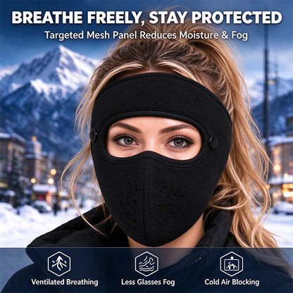 ✨Winter Face Mask with Detachable Goggles, Windproof Thermal Fleece Lined Full Face Cover 🥽