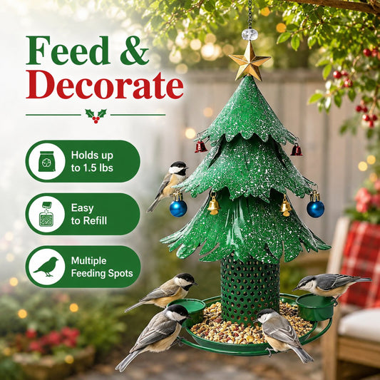 ✨Christmas Tree Bird Feeder 🎄 Festive Backyard Holiday Decor