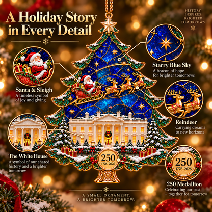 🎄 250th Anniversary Christmas Tree Ornament – 1776–2026 Keepsake