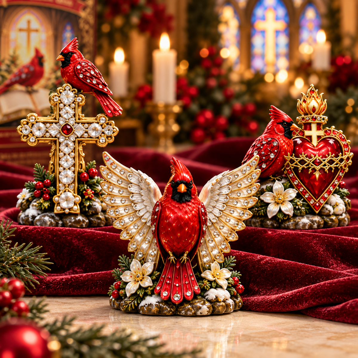 🔥Sacred Cardinal Advent Calendar 2026 – 24 Christian Keepsake Figurines of Faith, Hope & Christmas Blessings.