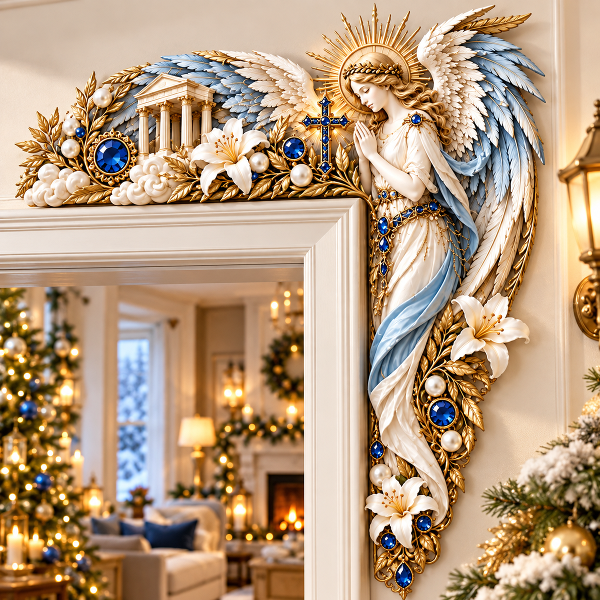 😇 Angel Wing Door Corner Decoration – Guardian Angel Door Frame Topper