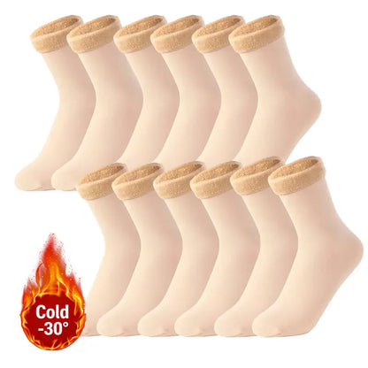Women's Heavyweight Fuzzy Closed Fast-Heating Underwear Socks 🧦
