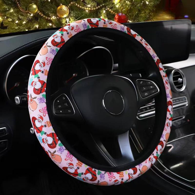 Cute Cat Pet-Themed Pattern, Single-Pack Car Steering Wheel Cover, Comfortable Grip 🐱