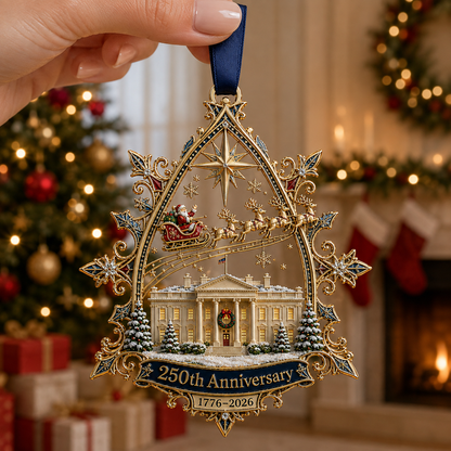 🎉🇺🇸 Limited Edition!🔥🔥250th Anniversary: Santa Flying Over the White House on a Snowy Night