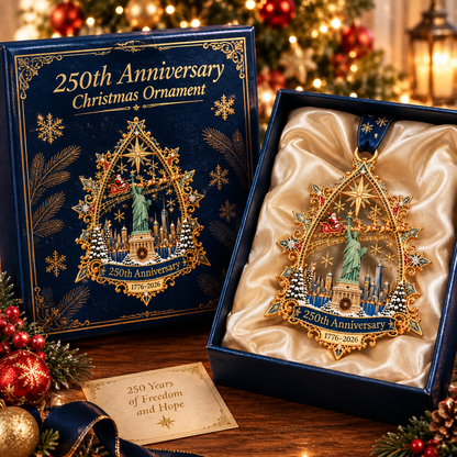 🎉🇺🇸 Limited Edition!🎄250th Anniversary Christmas Ornament 2026,Statue of Liberty & New York City Commemorative Ornament,