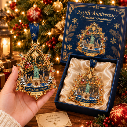 🎉🇺🇸 Limited Edition!🎄250th Anniversary Christmas Ornament 2026,Statue of Liberty & New York City Commemorative Ornament,