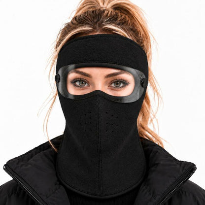 ✨Winter Face Mask with Detachable Goggles, Windproof Thermal Fleece Lined Full Face Cover 🥽
