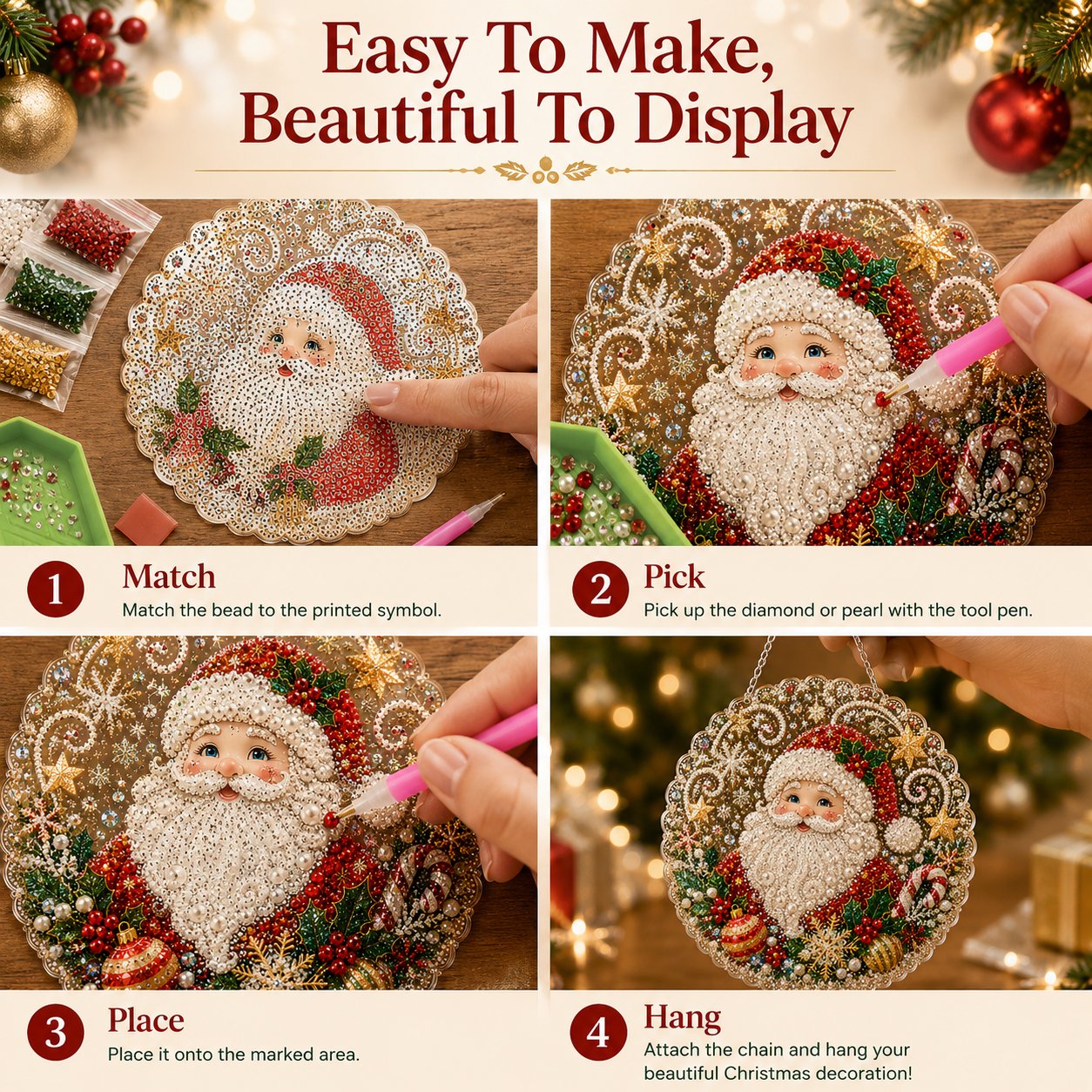 ✨ Christmas Pearl Art Hanging Ornament Kit🎅