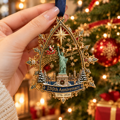 🎉🇺🇸 Limited Edition!🎄250th Anniversary Christmas Ornament 2026,Statue of Liberty & New York City Commemorative Ornament,