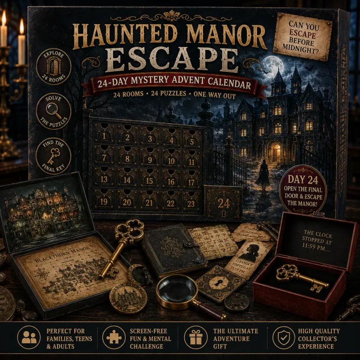 🎉🇺🇸 Limited Edition! 🔥🎁✨24-Day Mystery Adventure Advent Calendar Collection | 24 Clues, Hands-On Puzzles & One Final Reveal