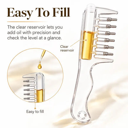 Scalp Oil Applicator Comb, Refillable Hair Treatment Bottle with Massage Comb 🪮