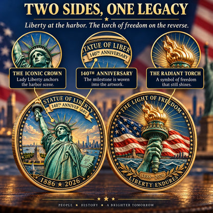 🗽 Statue of Liberty 140th Anniversary Commemorative Coin | 1886–2026 American Heritage Keepsake 🇺🇸